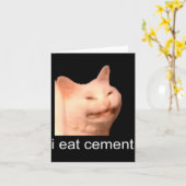 I Eat Cement Cursed Cat Funny Oddly Specific Meme Karte (Gelbe Blume)