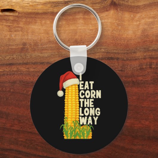 I Eat Corn The Long Way Funny Christmas  Schlüsselanhänger (Vorderseite)