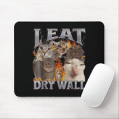 I Eat Drywall Funny Cat Meme Bootleg Graphic  Mousepad (Mit Mouse)