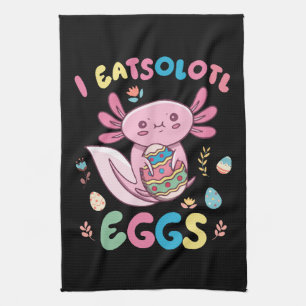 I Eatsolotl Eggs Rabbit Axolotl Bunny Oaster Geschirrtuch