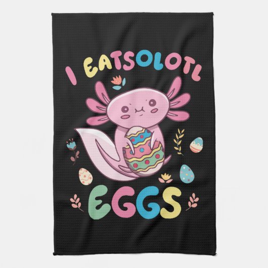I Eatsolotl Eggs Rabbit Axolotl Bunny Oaster Geschirrtuch (Vertikal)