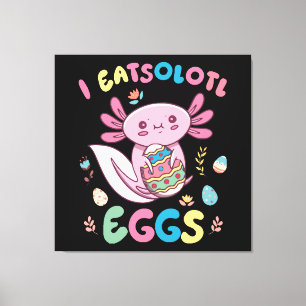 I Eatsolotl Eggs Rabbit Axolotl Bunny Oaster Leinwanddruck