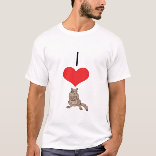 I Eichhörnchen des Herz-(Liebe) T-Shirt (Vorderseite)