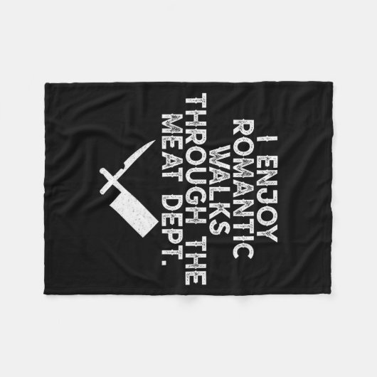 I Enjoy Romantic Walks Through The Meat Dept Barbe Fleecedecke (Vorderseite (Horizontal))