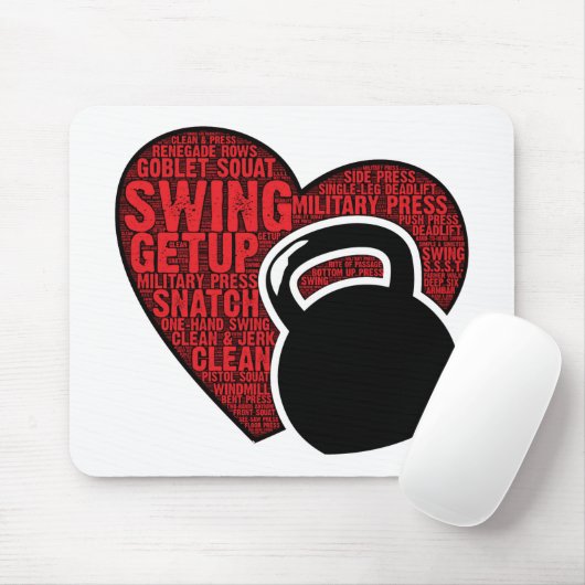 I ENTWURF DER LIEBE-KETTLEBELL MOUSEPAD (Mit Mouse)