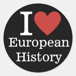 I ❤️ Europäische Geschichte für Studenten/Fakultät Runder Aufkleber