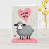 I Ewe You Funny Sheep Love Card Karte (Gelbe Blume)