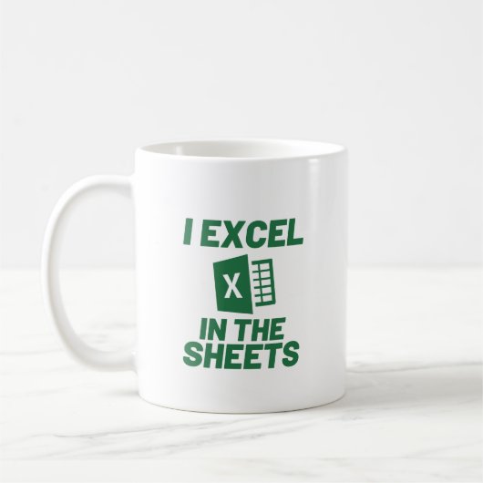 I Excel in den Blättern Spreadshee Funny Accountan Kaffeetasse (Links)