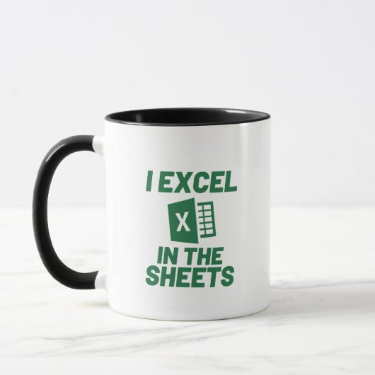 I Excel in den Blättern Spreadshee Funny Accountan Tasse (Links)