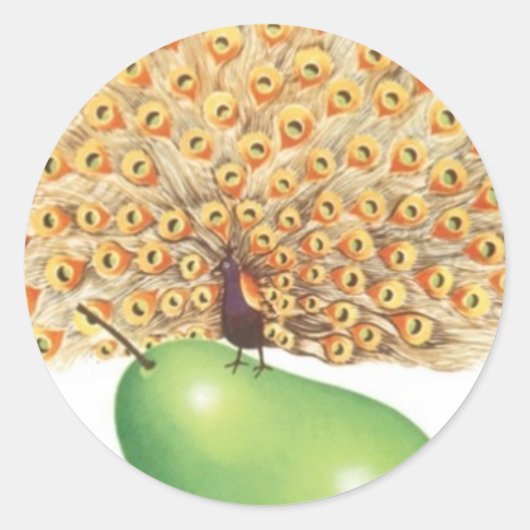 I Extravagant Birnen Runder Aufkleber (Vorderseite)