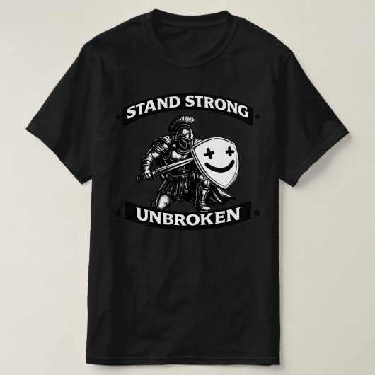 I face life's difficulties with a warrior's smile. T-Shirt (Design vorne)