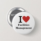 I ❤️ Facility Management für Mitarbeiter CUSTOM Bu Button (Vorne & Hinten)