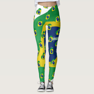 I färbt brasilianische Flagge Liebe-Brasiliens Leggings