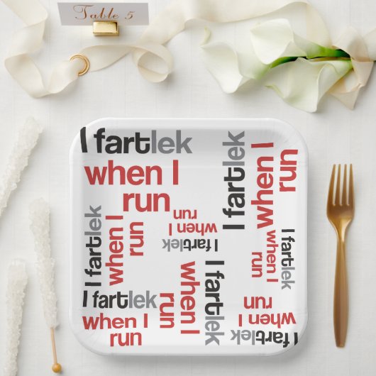 I FARTlek, wenn ich © lustiges laufendes Pappteller (Hochzeit)
