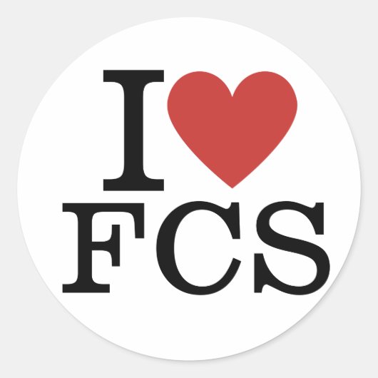 I ❤️ FCS Familie- und Verbraucherwissenschaften Runder Aufkleber (Vorderseite)