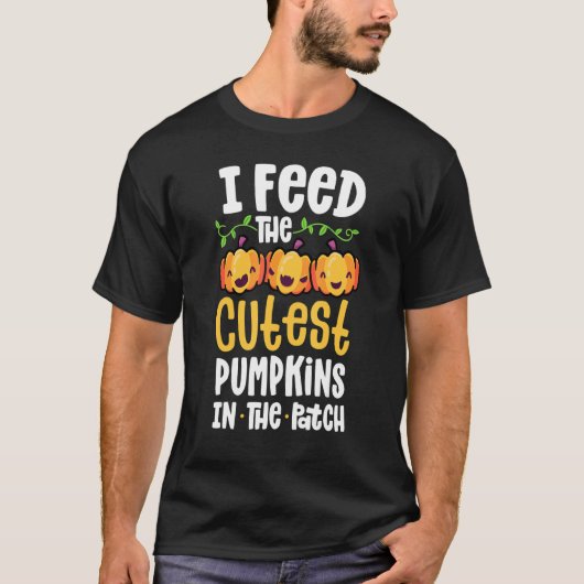 I Feed The Cutest Pumpkins In The Patch Lunch Lady T-Shirt (Vorderseite)