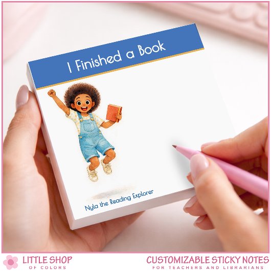 I Finished a Book Personalized Book Lover Post-it Klebezettel