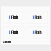 i Fisch Rechteckiger Aufkleber (Blatt)