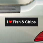 I Fische u. Chips der Liebe-(Herz) Autoaufkleber (Auf Auto)