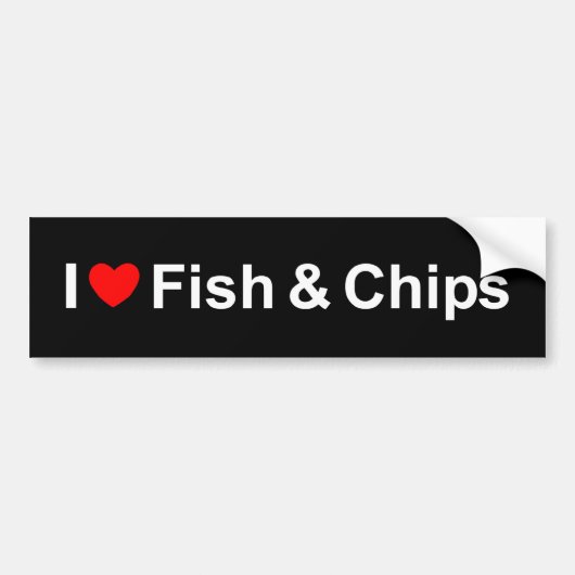 I Fische u. Chips der Liebe-(Herz) Autoaufkleber (Vorne)
