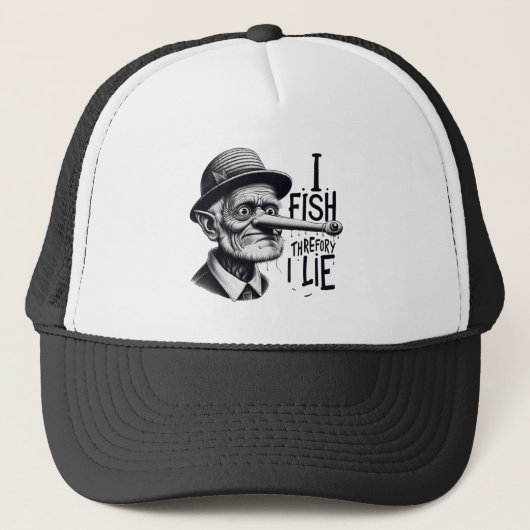 I Fish Therefore I Lie Cap Truckerkappe (Vorderseite)