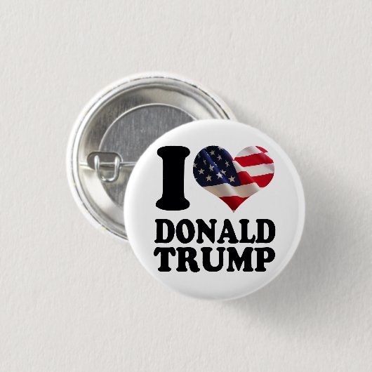 I Flagge-Herz Donald Trump Button (Vorne & Hinten)