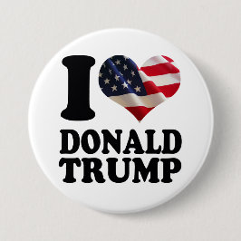 I Flagge-Herz Donald Trump Button