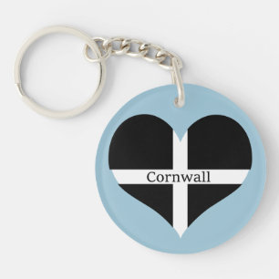 I Flaggen-Herz-Entwurf Liebe-Cornwall-St. Piran Schlüsselanhänger