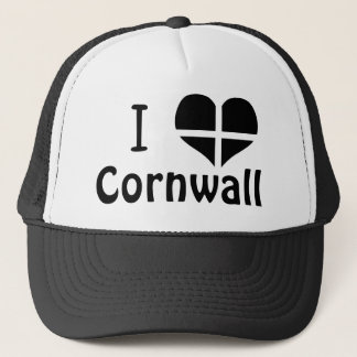 I Flaggen-Herz-Entwurf Liebe-Cornwall-St. Piran Truckerkappe