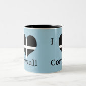 I Flaggen-Herz-Entwurf St. Piran Zweifarbige Tasse (Mittel)