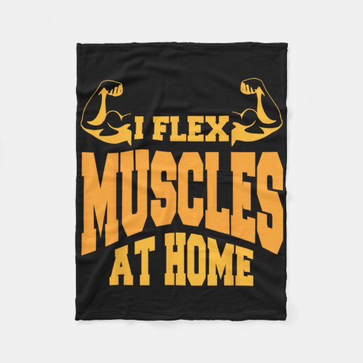 I Flex Muskeln bei Zuhause Bodybuilding Spaß Fleecedecke (Vorderseite)