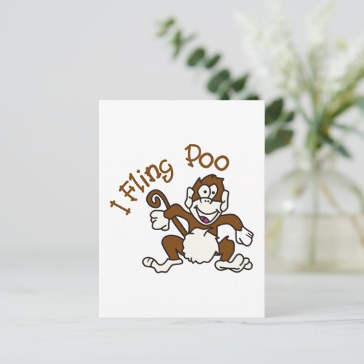 I Fling Poo Postkarte (Stehend Vorderseite)