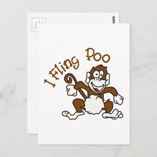I Fling Poo Postkarte (Vorne/Hinten)