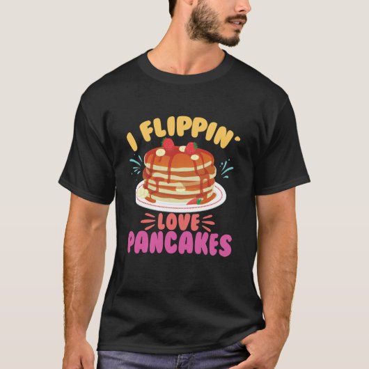 I Flippin Liebe Pancake Breakfast Pancake T-Shirt (Vorderseite)