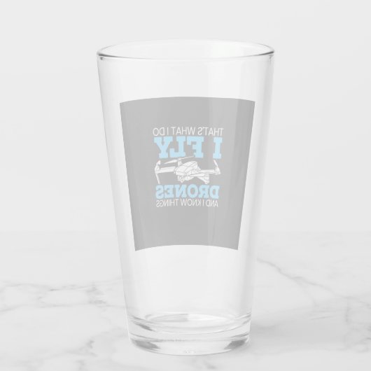 I Fly Drones Glas (Rückseite)