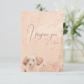 i forgive you flower vintage dog einladung (Stehend Vorderseite)