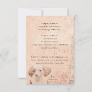 i forgive you flower vintage dog einladung