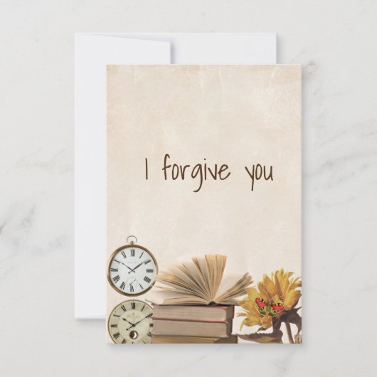 i forgive you flower vintage einladung (Vorderseite)