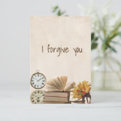 i forgive you flower vintage einladung (Stehend Vorderseite)