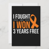 I Fought and I Won Cancer Survivor Orange Ribbon Einladung (Vorderseite)