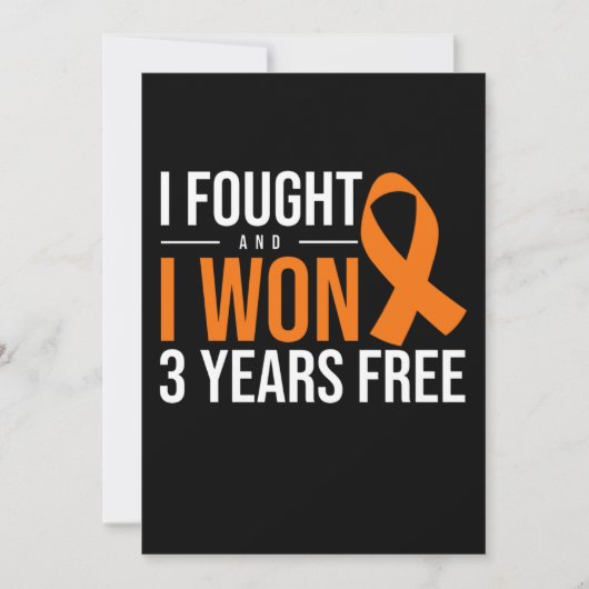 I Fought and I Won Cancer Survivor Orange Ribbon Einladung (Vorderseite)