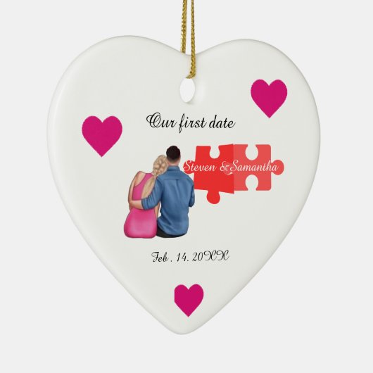  I Found My Missing Piece Couple first valentines  Keramik Ornament (Rechts)