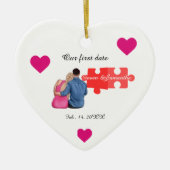  I Found My Missing Piece Couple first valentines  Keramik Ornament (Vorne)