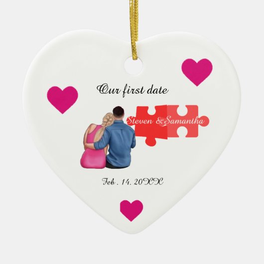  I Found My Missing Piece Couple first valentines  Keramik Ornament (Vorne)