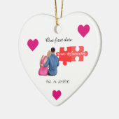  I Found My Missing Piece Couple first valentines  Keramik Ornament (Links)