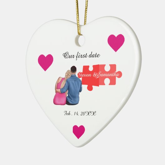  I Found My Missing Piece Couple first valentines  Keramik Ornament (Links)