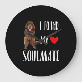 I found my soulmate | newfie dog best friend gift große wanduhr