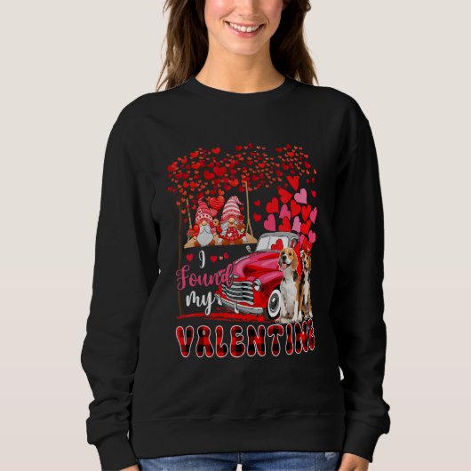 I Found Valentine Two Cute Beagles Couple Gnomes P Sweatshirt (Vorderseite)
