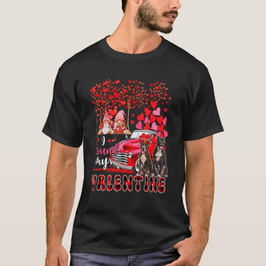 I Found Valentine Two Cute Pit Bulls Couple Gnomes T-Shirt (Vorderseite)