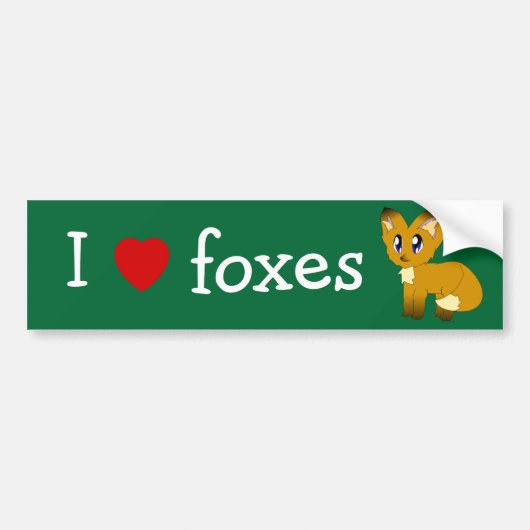 I Foxes Liebe/Herz Autoaufkleber (Vorne)